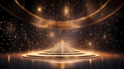 Wall Mural - Luxurious podium, decorated with sparkling light effects