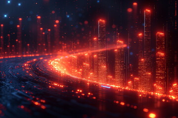 Poster - Abstract representation of data visualization and analytics, representing the power of data-driven insights. Generative Ai.