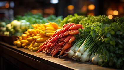 Wall Mural - Fresh organic vegetables for healthy eating at the supermarket generated by AI