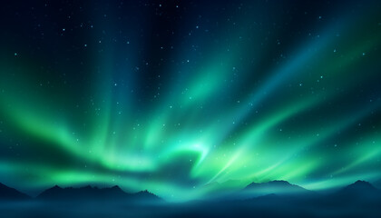 Wall Mural - majestic star trail illuminates dark arctic mountain range generated by ai