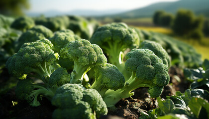 Wall Mural - Freshness of organic vegetables in a healthy vegetarian meal generated by AI