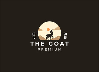 Wall Mural - Goat logo design. Goat farming and fresh milk logo. 