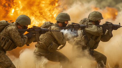 Wall Mural - Israeli soldiers on battlefield