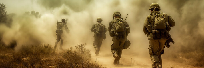 Canvas Print - Israeli soldiers on battlefield