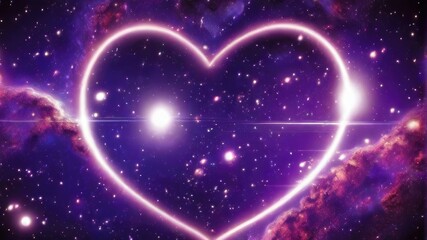 purple love symbol on galaxy background