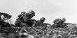 © sam - squad of German soldiers on world war 2 battlefield - historical combat photography