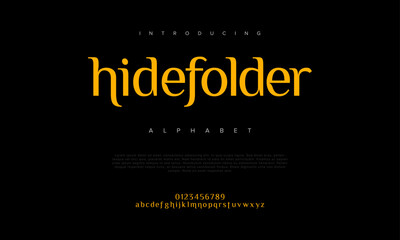 Leinwandbilder - Hidefolder premium luxury elegant alphabet letters and numbers. Elegant wedding typography classic serif font decorative vintage retro. Creative vector illustration