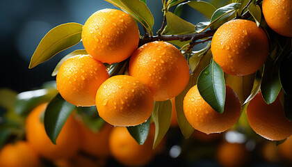 Wall Mural - Fresh citrus fruit, nature healthy eating, vibrant colors abound generated by AI