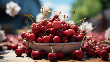 Wall Mural - Freshness of nature on table, healthy eating with organic food generated by AI