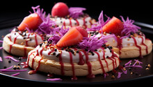 Freshness And Indulgence On A Plate Homemade Strawberry Cheesecake Generated By AI