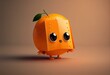 Cute Cartoon Orange Character. Generative AI
