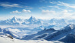Majestic mountain peak, tranquil scene, frozen beauty in nature generated by AI