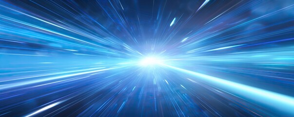Blue hyperspace of warp speed and light trail speed
