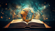 © Kpow27 - book background with globe abstract, world book day