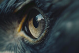 Fototapeta Konie - Generative AI Image of Sharp Eyesight of Black Eagle Bird Predator