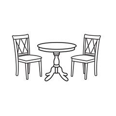 two chairs and table