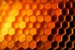 Gradient background with orange hexagons. Generative AI