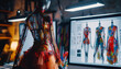 © Fatima - Mannequin admires a digital design version of itself on a computer screen.