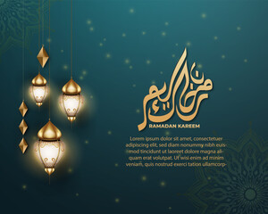 Wall Mural - Realistic ramadan background with, lantern. for banner, greeting card