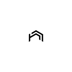 Poster - initial h logo for house, real estate, housing