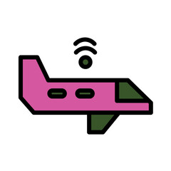 Sticker - Aeroplane Air Internet Filled Outline Icon