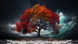 Tree of life in the nature background wallpaper ai generative