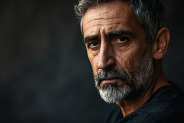 Poster - Portrait of an old man with a gray beard and mustache.