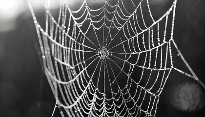 spider web with dew drops