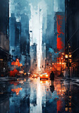 Fototapeta Nowy Jork - Illustration abstraite d'une grande métropole avec de multiples couleurs