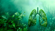 Green lungs - environmental protection concept - surreal illustration.