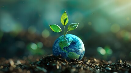 earth day, earth sprouting a tree