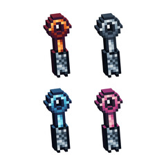 Poster - Isometric Pixel art 3d of hanging paper icon for items asset. Isolated hang paper icon on pixel bits style.8-bits perfect for game asset,design asset element,app,website, Vector illustration.