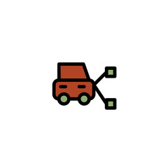 Sticker - Car Service Share Filled Outline Icon