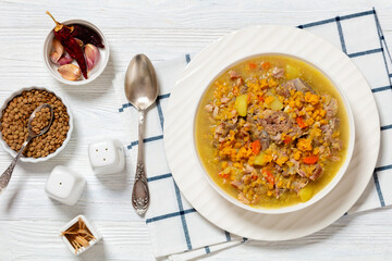 Poster - split pea and lentil soup with pork on bones