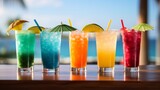 Fototapeta  - Cocktails with vibrant, tropical colors