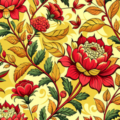 Wall Mural - pattern with flowers
