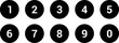 Simple numbers icon set of 1-31 numbers simple black style symbol sign for Calendar, apps and website. Vector illustration.