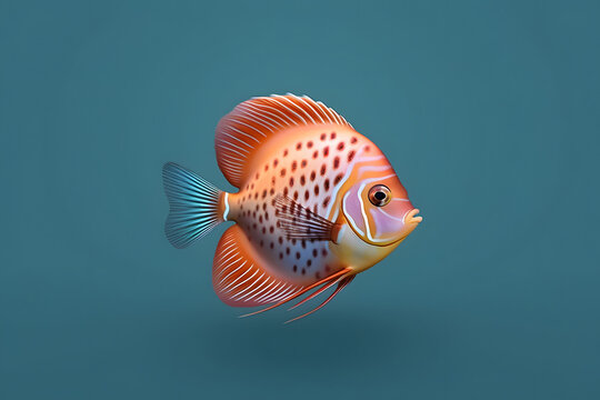 3d Discus Fish cartoon