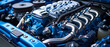 © icon - The car engine is still new in the cab. Automobile industry.