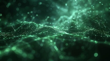 Poster - Digital tech backdrop featuring a matrix of interconnected nodes and dynamic data links, resembling a neural network.
