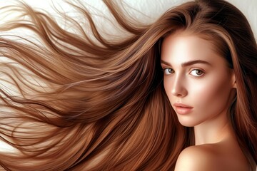 Poster - Gorgeous girl with lustrous hair