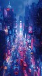 Nightlife in the Big Apple: A Vibrant Cityscape at Night Generative AI