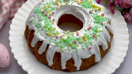 Wall Mural - Easter Bundt Cake with Easter Eggs