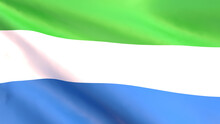 3D Render - The National Flag Of Sierra Leone Fluttering In The Wind