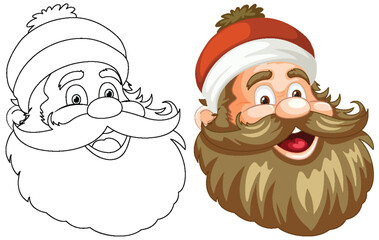 Wall Mural - Black and white to color transformation of Santa.