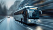 © Jammer Gene - Modern passenger bus speeding to its next destination. Tourists preferred transport in foreign countries.