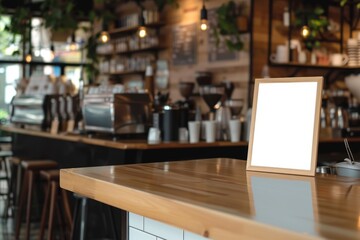 Sticker - Empty menu board and coffee shop backdrop