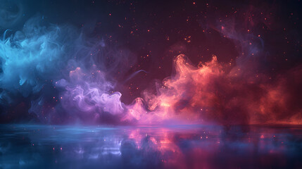 Aufkleber - an empty textbox background with magical orange smoke corners on a dark glowing background