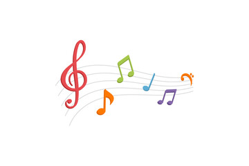  Music Note Musical Instrument Flat Sticker Design