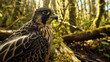 © vefimov - Close up shot of bird of prey in forest. Perfect for nature enthusiasts and wildlife lovers